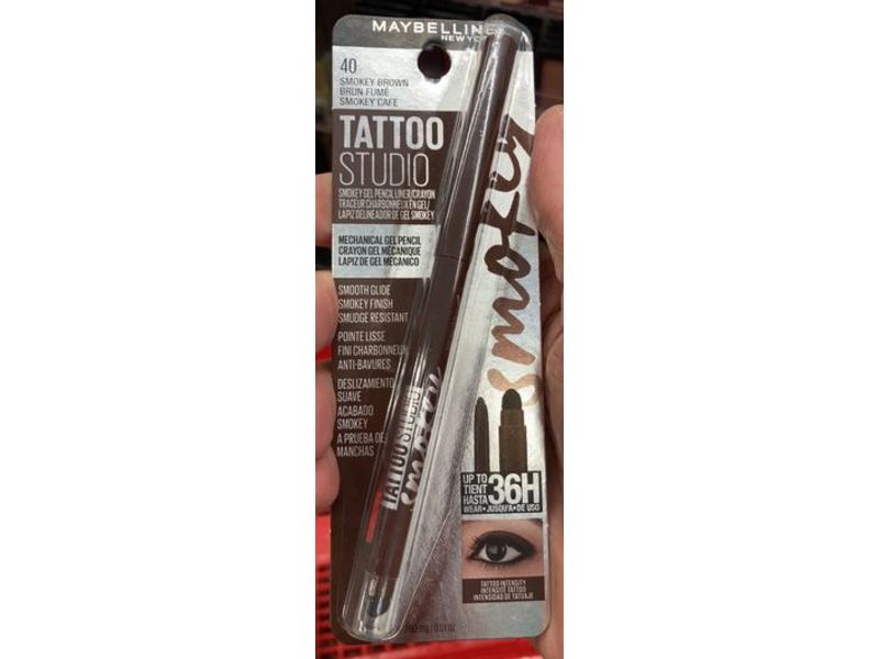 Maybelline New York Tattoo Studio Smokey Gel Pencil Liner, 40 Smokey Brown, 0.01 oz/280 mg