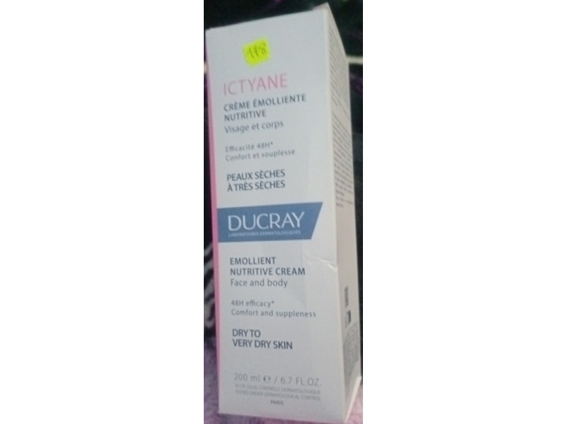 Ducray Ictyane Emollient Nutritive Cream, 6.7 fl oz/200 mL