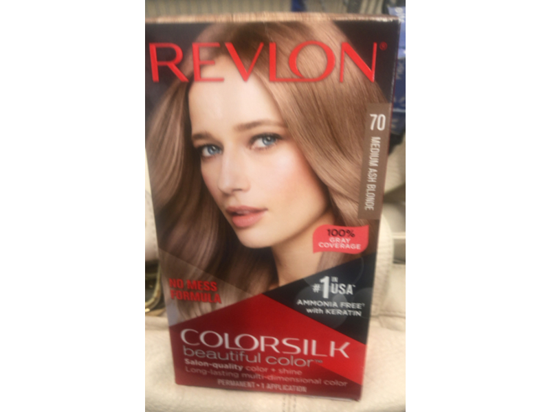 Revlon Colorsilk Beautiful Color Permanent Hair Color, 70 Medium Ash Blonde, 1 Application