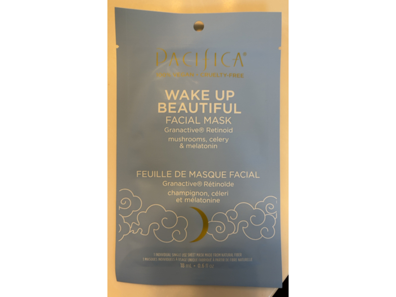 Pacifica Wake Up Beautiful Facial Mask, Mushrooms, Celery & Melatonin, 0.6 fl oz/18 mL, 1 Count