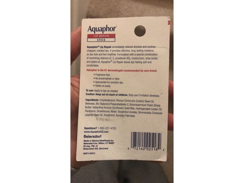 Aquaphor Lip Repair Stick Immediate Relief, .17 oz
