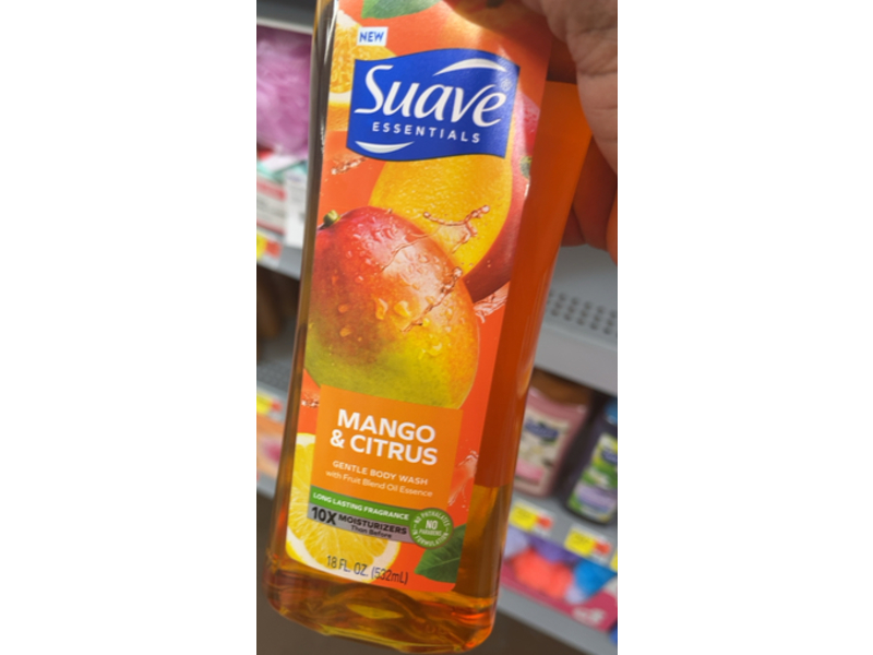 Suave Essentials Gentle Body Wash, Mango & Citrus, 18 fl oz/532 mL