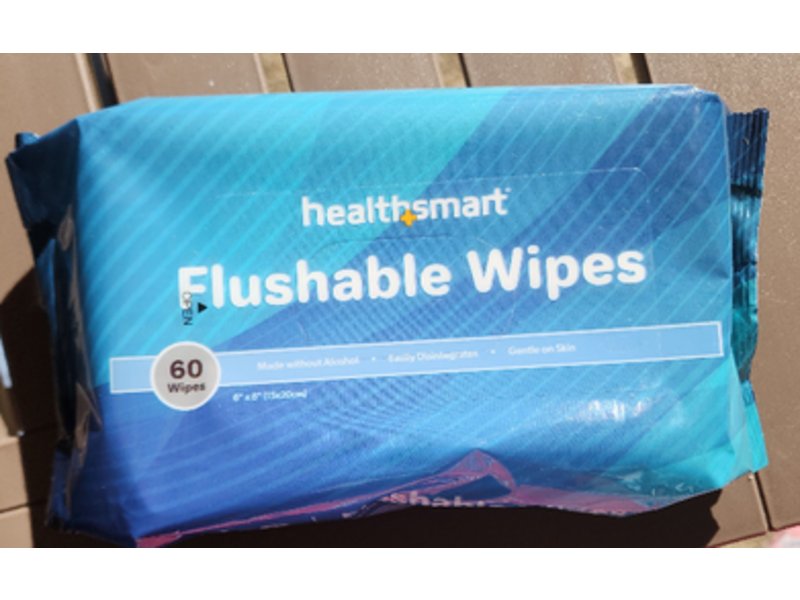 HealthSmart Flushable Wipes, 60 Count