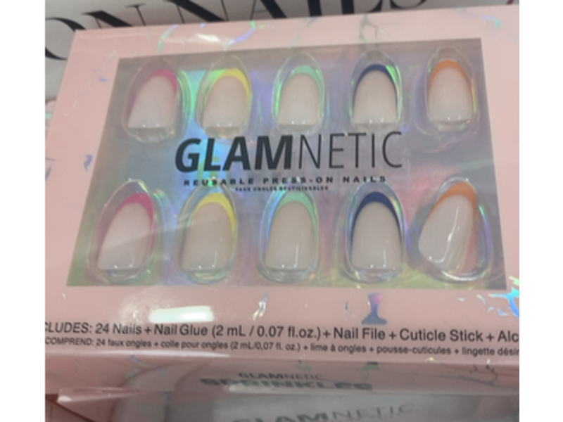 Glamnetic Press-On Nails, Sprinkles Short Almond, 0.07 fl oz/2 mL