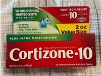 Cortizone-10 Plus Ultra Moisturizing 1% Hydrocortisone Anti-Itch Creme, Maximum Strength, 2 oz/56 g, 3 Pack - Image 3