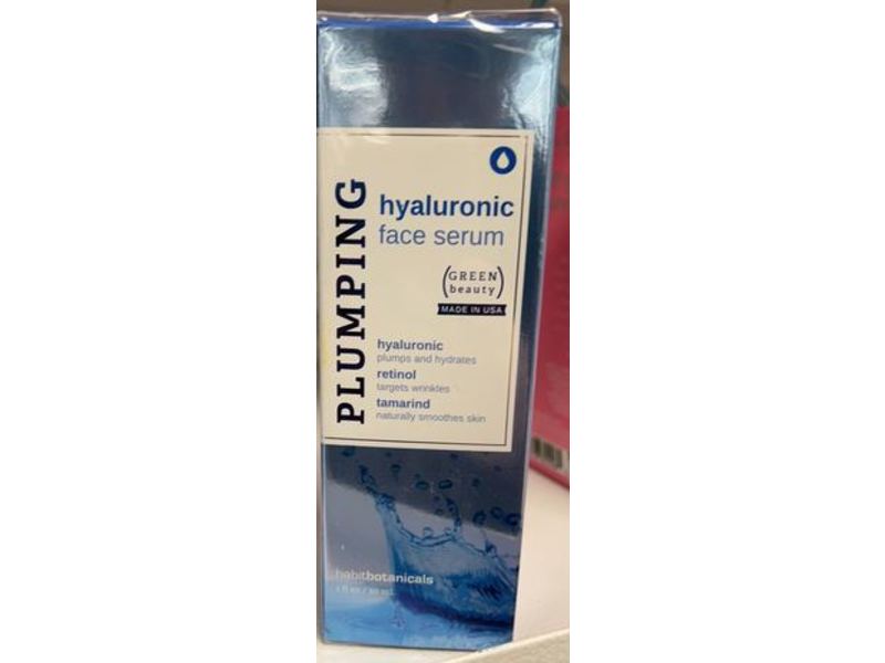 Habit Botanicals Hyaluronic Acid Face Serum, Plumping, 1 fl oz/30 mL