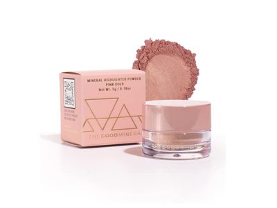 The Good Mineral Gold Highlighter Powder, Pink Gold, 0.18 oz/5 g
