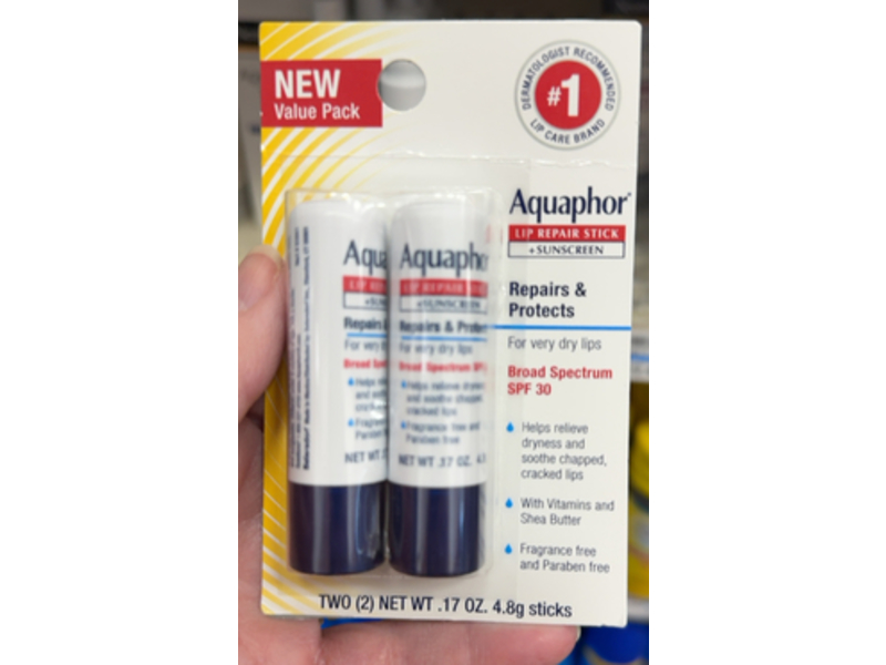 Aquaphor Lip Repair Stick + Sunscreen, SPF 30, 0.17 oz