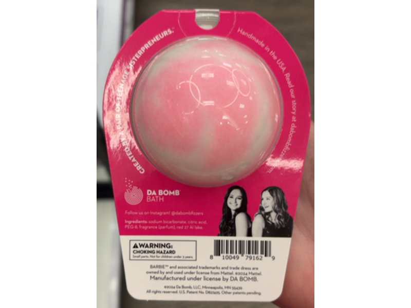 DA Bomb Barbie Swirl Bath Bomb, 7 oz