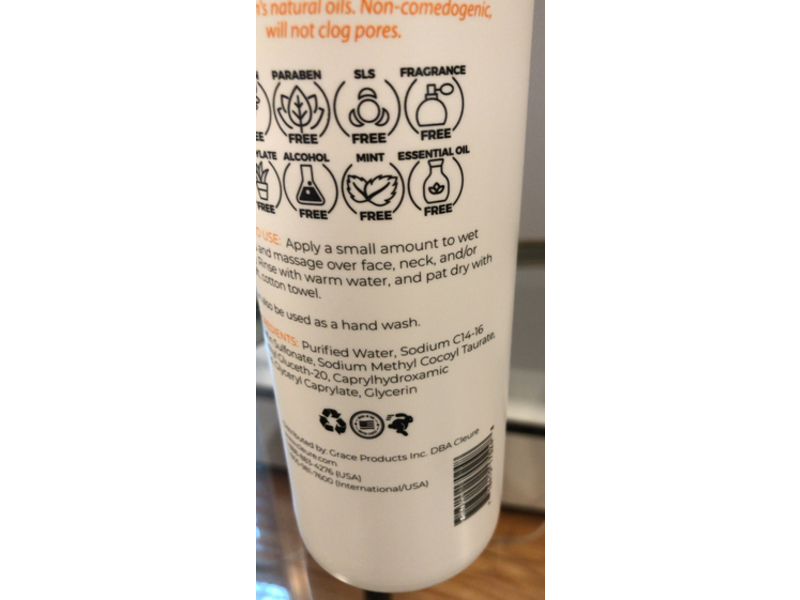 Cleure Face & Body Wash, Fragrance Free, 12 fl oz/354.88 mL