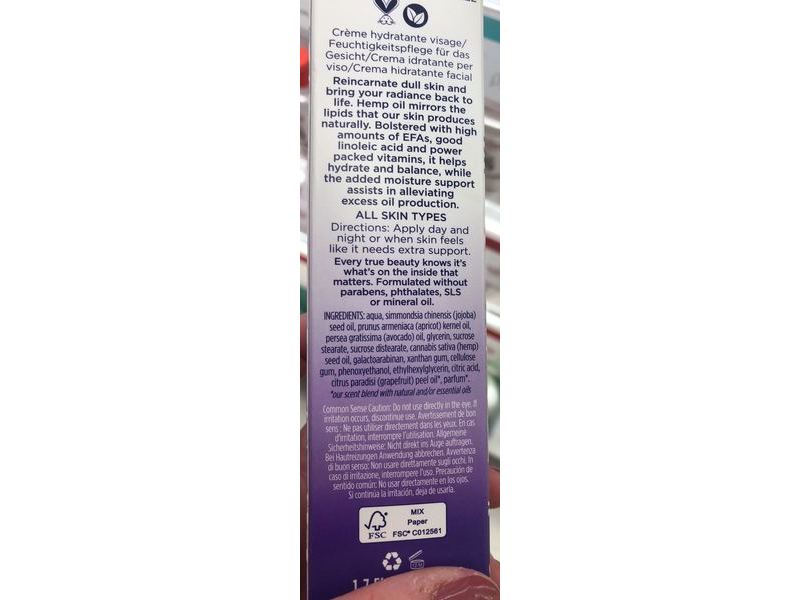 Pacifica Cosmic Shield Hydration Lock Face Cream, Hydrate & Revive, Hemp & Avocado, 1.7 fl oz/50 mL