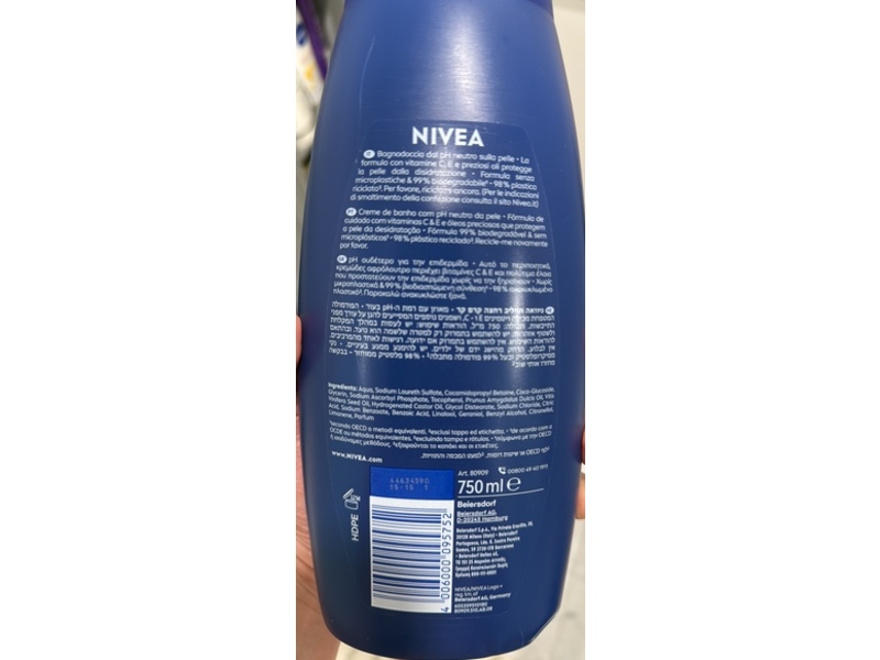 Nivea Creme Care Caring Foam Bath, 750 mL