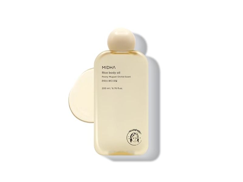 Midha Rice Body Oil, Peony Muguet Orchid Scent, 6.76 fl oz/200 mL