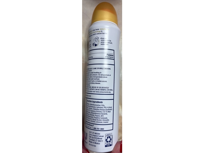 Dove Advanced Care Antiperspirant Deodorant Dry Spray, Peach & Chamomile Tea, 3.8 oz/107 g, 3 Count