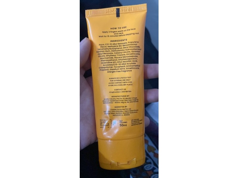 Foxtale Golden Hour Glow Sunscreen, SPF 50 PA++++, 50 mL