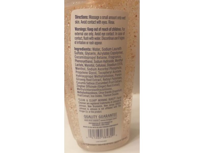 Kroger Care Morning Refresh Facial Cleanser, Cleanse, Paraben Free, 8 fl oz/236 mL