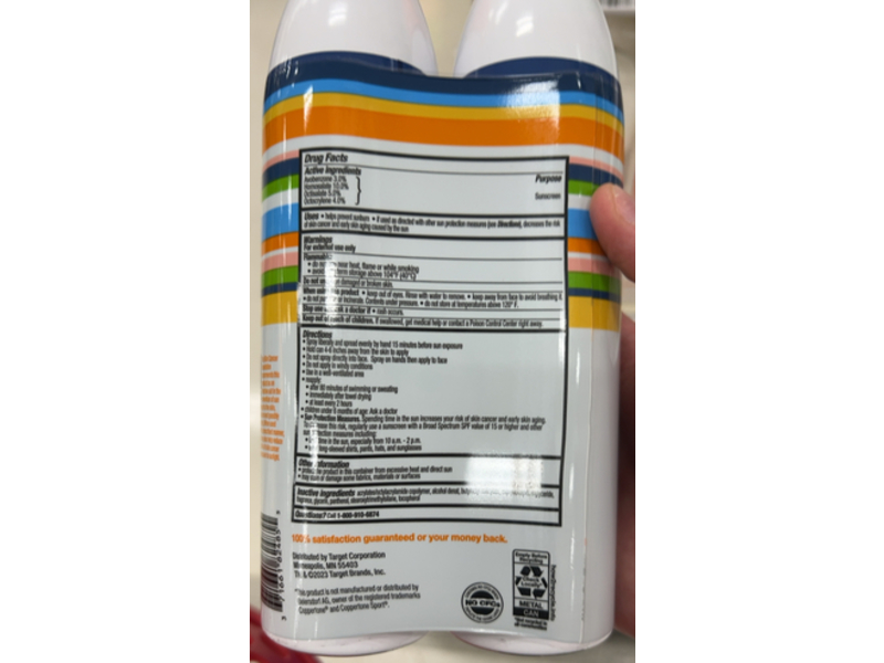 Up & Up Sport Sunscreen Spray, SPF 50, 14.6 oz/414 g, Pack Of 2