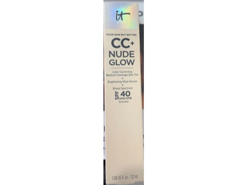 it Cosmetics Cc+ Nude Glow Lightweight Foundation + Glow Serum, Neutral Tan, SPF 40, 1 fl oz/32 mL