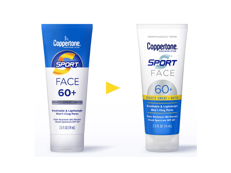 Coppertone Sport Face Sunscreen, SPF 60+, 2.5 fl oz/74 mL