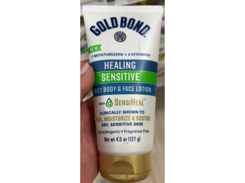 Gold Bond Healing Sensitive Daily Body & Face Lotion, 4.5 oz/127 g