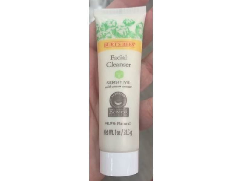 Burt's Bees Facial Cleanser, Sensitive, Cotton Extract, 1 oz/28.3 g