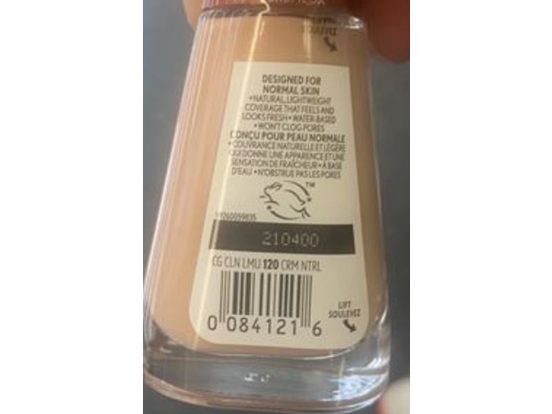 Covergirl Clean Liquid Foundation, 120 Creamy Natural, 1 fl oz/30 mL