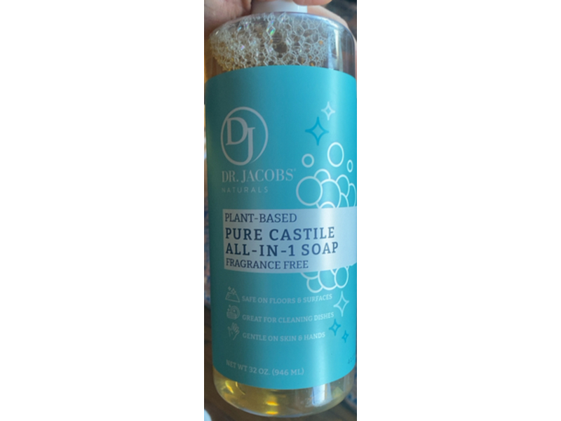 Dr. Jacobs Naturals Pure Castile All-In-One Soap, 32 oz/946 mL