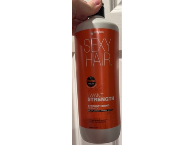 SexyHair I Want Strength Strengthening Shampoo, Wildflower & Papaya Scent, 33.8 fl oz/1 L