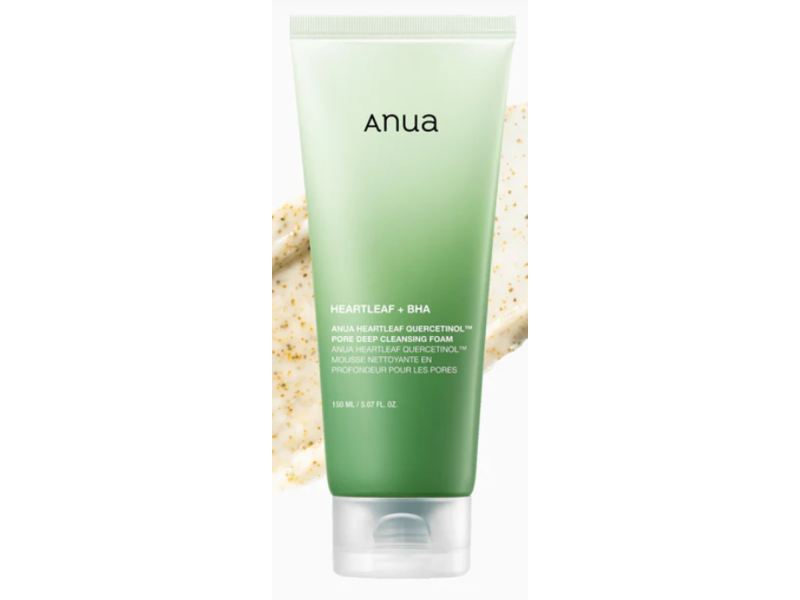 Anua Heartleaf Quercetinol Pore Deep Cleansing Foam, Heartleaf + BHA, 5.07 fl oz/150 mL