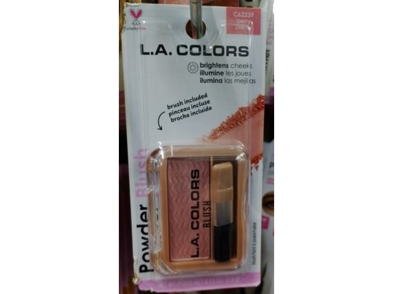 L.A. Colors Powder Blush, C62239 Berry, 0.13 oz/3.8 g