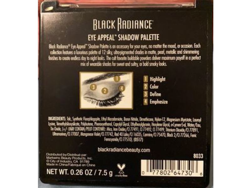 Black Radiance Eye Appeal Shadow Palette, Berry Vibes, 0.26 oz/7.5 g