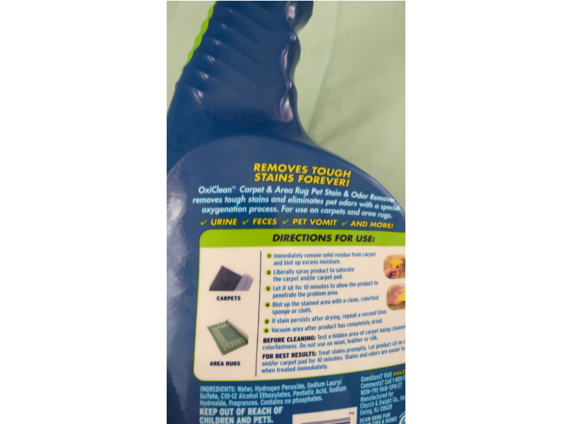Oxi Clean Carpet & Rug Pet Stain & Odor Remover, 24 fl oz/709 mL
