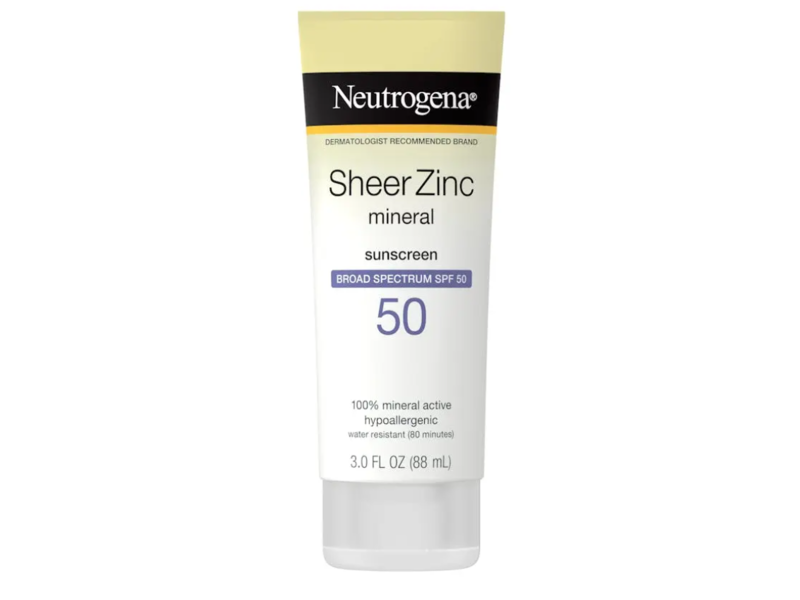 Neutrogena Sheer Zinc Dry Touch Sunscreen, SPF 50, 3.0 fl oz/88 mL