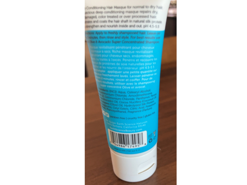 Earth Science Deep Conditioning Hair Masque, Olive & Avocado, 2 oz/59 g