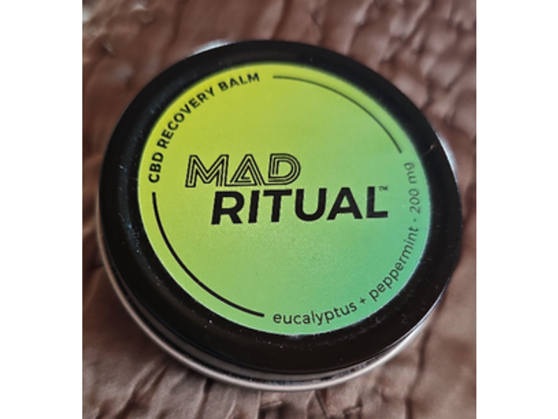 Mad Ritual CBD Recovery Balm, Eucalyptus + Peppermint. 2 oz/60 mL