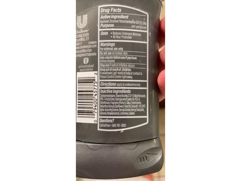 Dove Men + Care Sportcare Antiperspirant, Active + Fresh, 2.7 oz/75 g