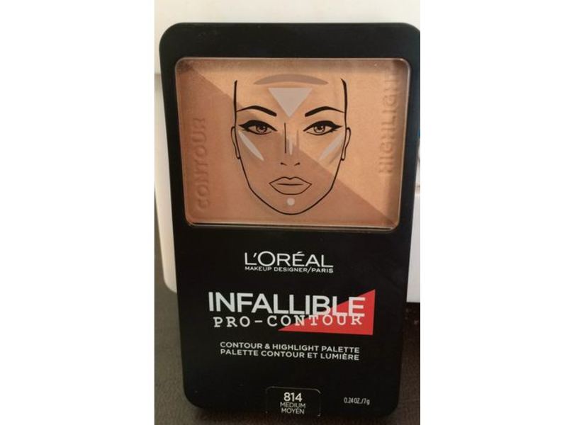 L'Oreal Paris Infallible Contour & Highlight Palette, 814 Medium, 0.24 oz/7 g