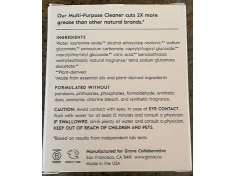 Grove Co. Multi-Purpose Cleaner, Citron & White Rose, 1 fl oz/30 mL, 2 Pack