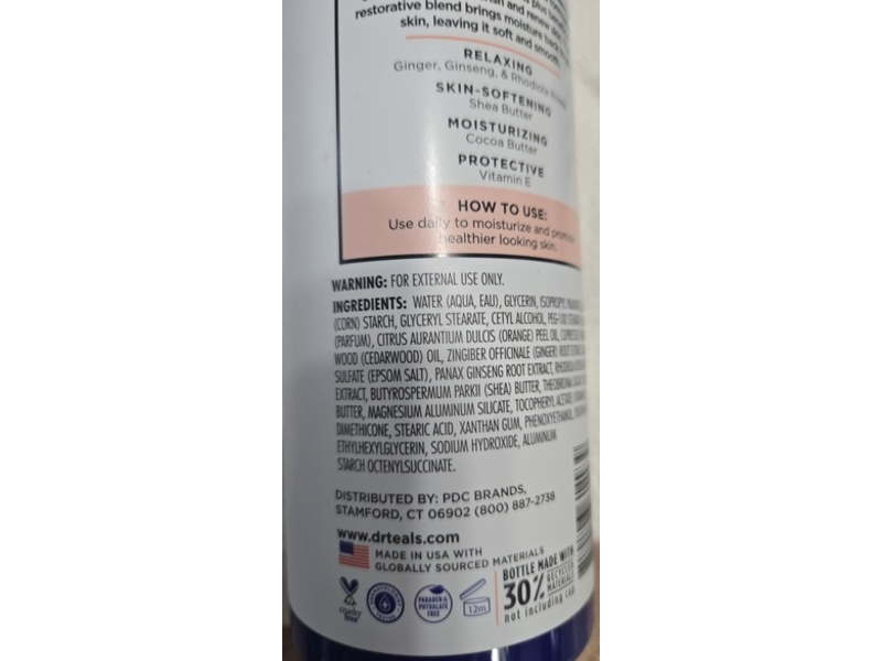 Dr Teal's Body Lotion, Stress Relief, 18 fl oz/532 mL