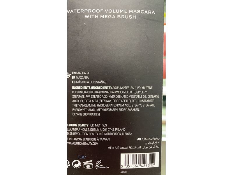 Revolution Big Lash Wateproof Mascara, True Black, 0.5 fl oz