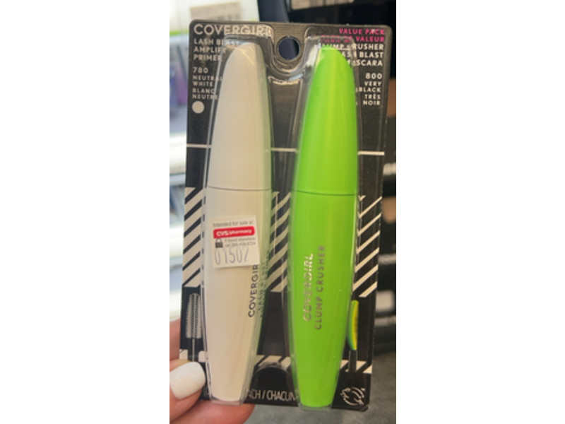 Covergirl Clump Crusher Mascara And Mascara Primer, 800 Very Black + 780 Neutral White Primer, Pack Of 2