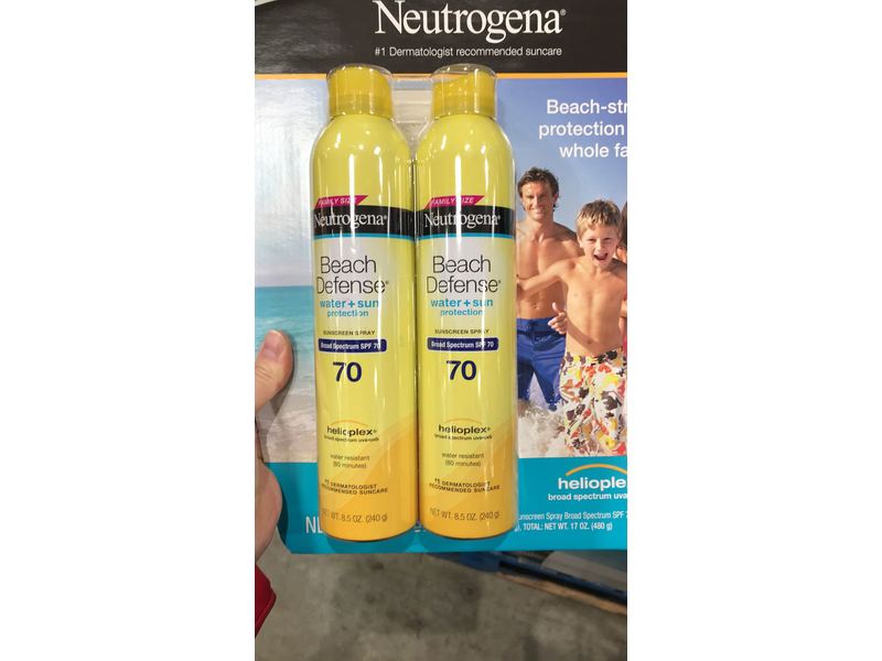 Neutrogena Beach Defense Sunscreen Spray, SPF 70, 2-pack