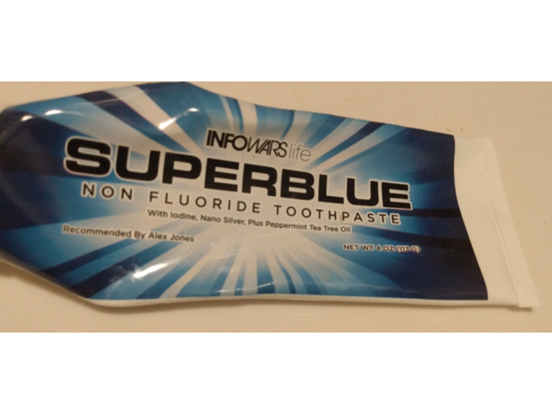 Infowars Super Blue Non-Fluoride Toothpaste, Iodine, 4 oz/113 g