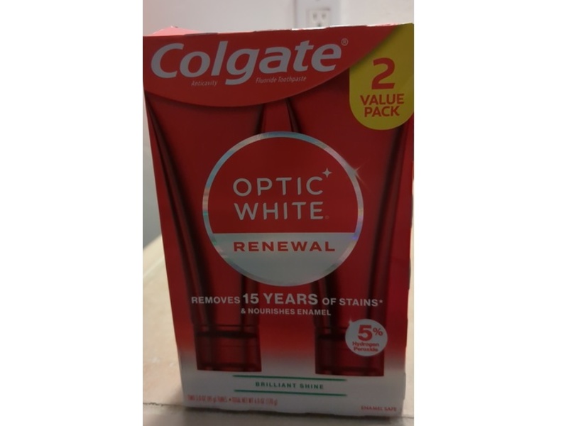 Colgate Optic White Fluoride Toothpaste, 6 oz/170 g, Pack Of 2