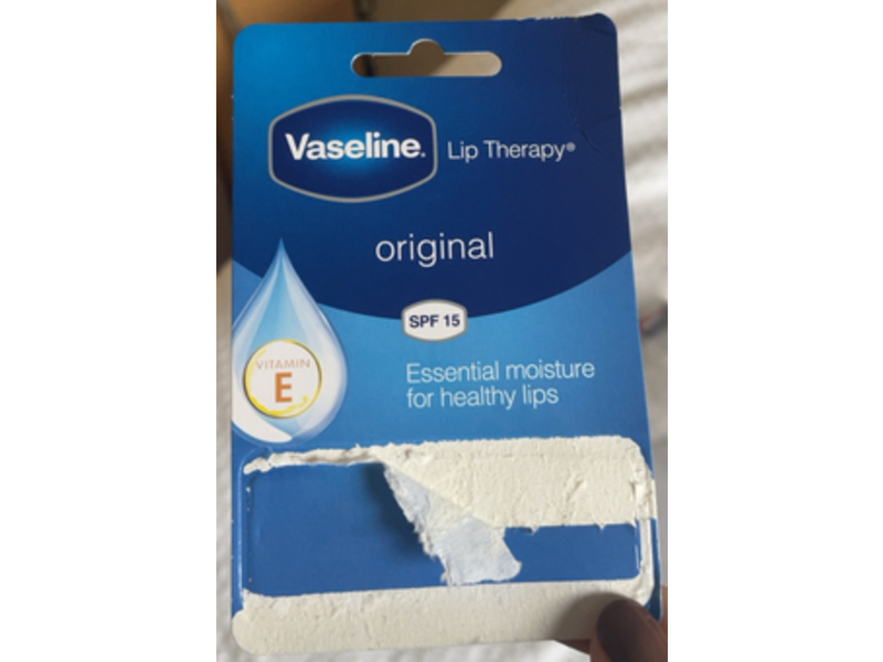 Vaseline Lip Therapy Lip Balm, Original, SPF 15, 4 g