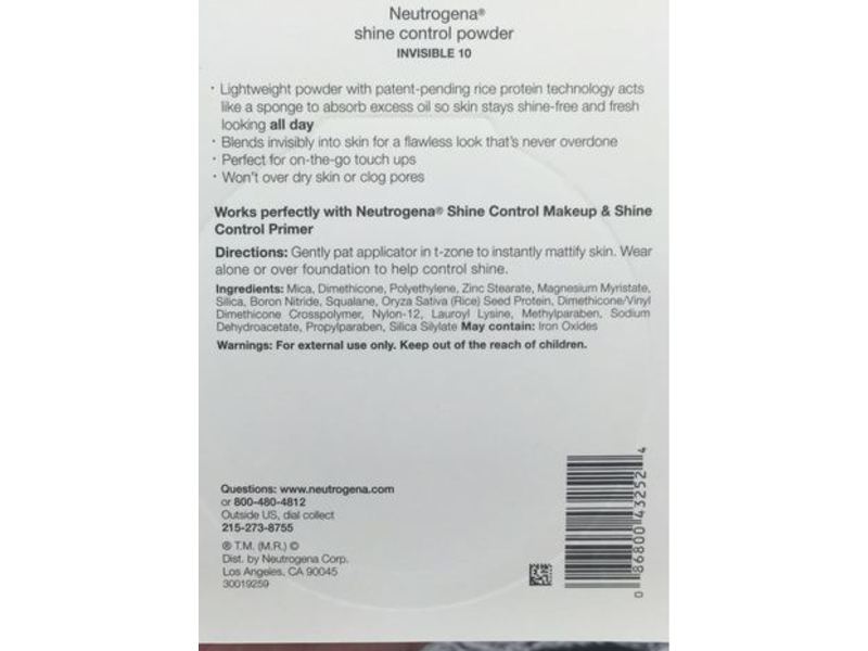 Neutrogena Shine Control Powder Invisible 10, 0.37 oz/10.4 g