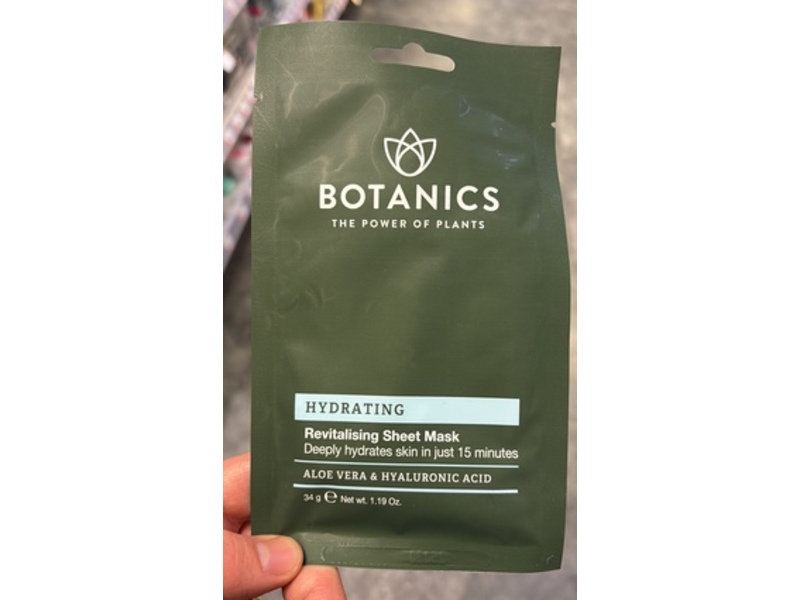 Botanics The Power Of Plants Hydrating Revitalising Sheet Mask, 1.19 oz/34 g