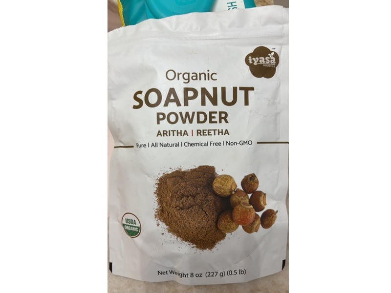 Iyasa Holistics Organic Soapnut Powder, Aritha & Reetha, 8 oz/227 g