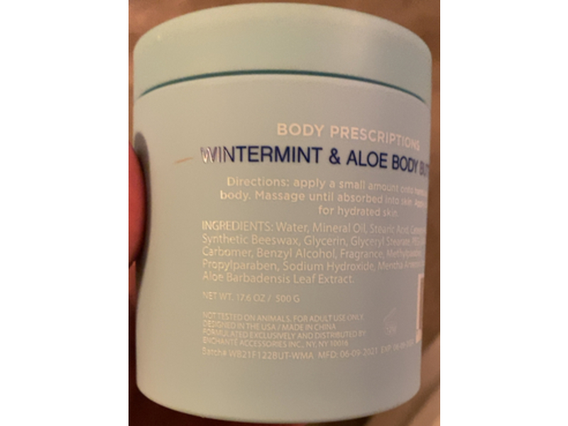 Body Prescriptions Love & Light Body Butter, Wintermint & Aloe, 17.6 oz/500 g