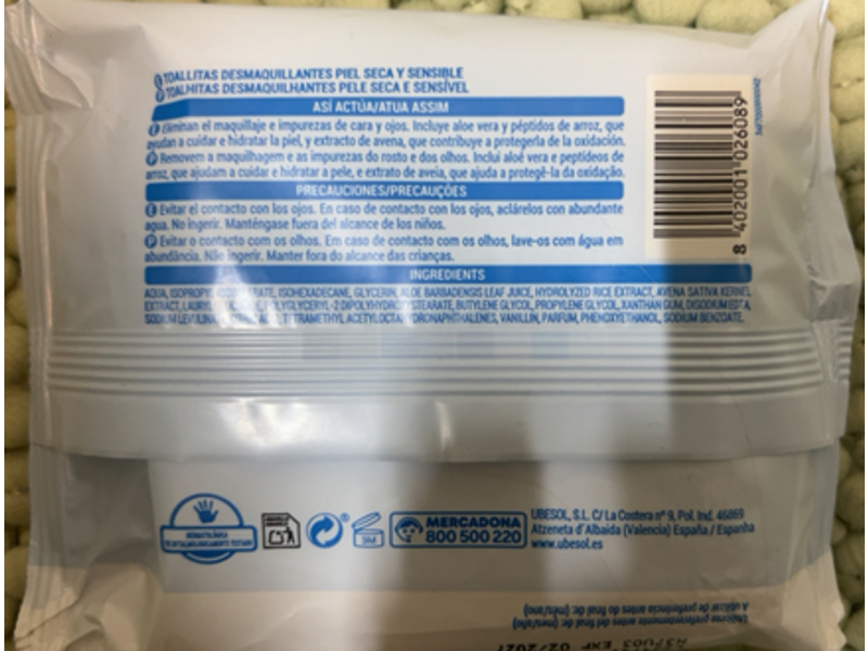 Deliplus Makeup Remover Wipes, Aloe Vera, 25 Count